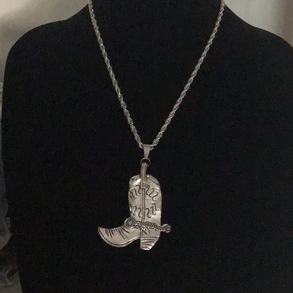 Ritzy Business Jewelry - NEW 316 stainless steel rope chain plus metal boot pendant. Chain is 24” approx.